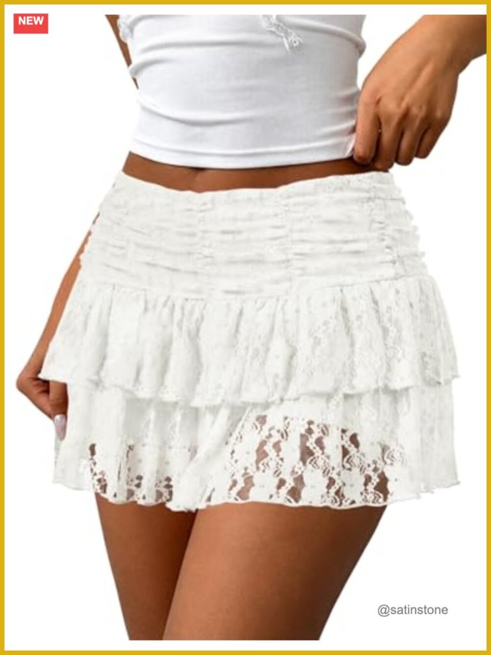 Y2K Lace Mini Skirt with Built-in Shorts